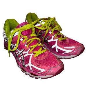 Fluid fit ASICS Pink and Neon running shoes